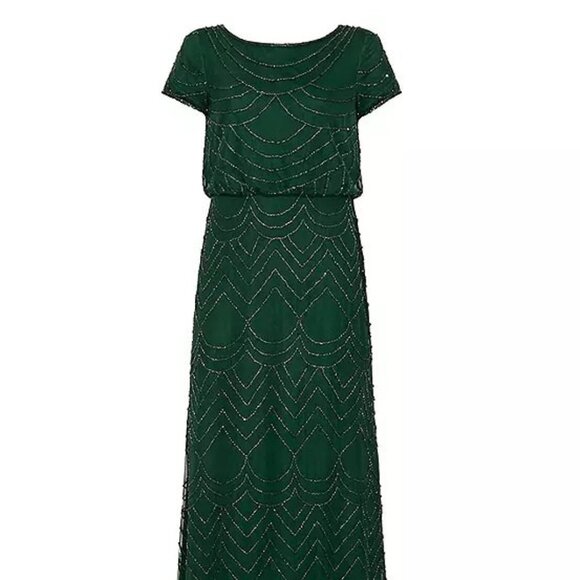 Adrianna Papell, Beaded Blouson Gown with cap sleeves - Picture 3 of 4